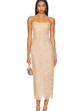 Jonathan Simkhai Valentina Slip Dress in Ginger Root
